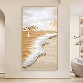 preiswerte Landschaftsgemälde-handgemachtes 3D-Wellen-Ölgemälde, handgemalte Wandkunst, modernes abstraktes Ozean-Ölgemälde, handgemaltes Landschaftsgemälde, Heimdekoration, gerollte Leinwand, kein Rahmen, ungedehnt
