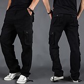 economico Pantaloni cargo-Per uomo Pantaloni cargo Pantaloni tattici Pantaloni Pantaloni da escursione Bottoni Multi tasca Liscio Indossabile Esterno Giornaliero Campeggio e hiking Di tendenza Classico Grigio verde Verde