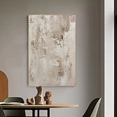 billiga Stilleben-abstrakt oljemålning handmålad beige brun och grön målning handgjord brun wabi sabi konstverk oljemålning handmålad texturerad oljemålning beige oljemålning abstrakt canvaskonst modern inredning