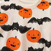 levne Chlapecké halloweenské kostýmy-předvečer Všech svatých Chlapecké 3D Dýně Netopýr Mikina Dlouhý rukáv Jaro Podzim Módní Základní 100% bavlna Děti 4-7 let Tričkový Venkovní Ležérní Denní Běžný