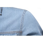 cheap Men&#039;s Elite Shirts-Men&#039;s 100% Cotton Shirt Button Up Shirt Casual Shirt Button Down Shirt Blue Long Sleeve Solid Color Turndown Shirt Collar Outdoor Work Pocket Clothing Apparel Neutral Daily Sports &amp; Outdoors