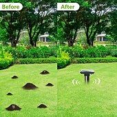 economico Supporto e Cura degli Animali-1 pz repellente solare per talpe IP56, repellente solare ad ultrasuoni per talpe, repellente per arvicole, controllo dei parassiti per talpe, prato esterno, fattoria, giardino