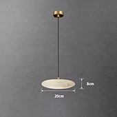 お買い得  ペンダントライト-LED ペンダントライト 3色光源 20cm UFO 高光透過率ランプシェード 大理石石 シングルデザイン ミニマリストペンダントライト カフェ 寝室 110-240V