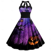 olcso Ruhák-Tök Halloween Ruhák Swing ruha Szexi jelmez Felnőttek Női Farsang Álarcos mulatság Buli / Este Hétköznapi Egyszerű Halloween jelmezek Kiöltözik