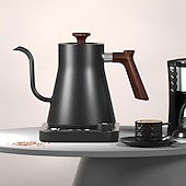 abordables Électroménager-bouilloire électrique à col de cygne chaudière à eau rapide contrôle de la température intérieure en acier inoxydable écran LCD arrêt automatique bouilloire à café et à thé de 0,9 l