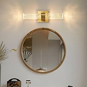 ieftine Lumini Vanity-aplice interioare cu led rază caldă 40cm 1w aur aplic de perete de cristal postmodern de vanitate lumini montate pe perete iluminat de perete pentru spălat baie oglindă noptieră aplice de perete