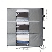 cheap Storage &amp; Organization-1/2/3pcs Foldable Storage Bag Set with Handles &amp; Lids - Versatile Organizer for Clothes Bedroom Kitchen Bathroom Supplies - Durable Non-Woven Fabric TSA Approved - Gray