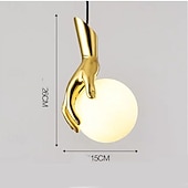 abordables Luces de isla-LED Pendant Light Warm White 15cm 1-Light Creative Luxury White Glass Shade Globe Golden Hand G4 Modern Pendant Lantern Design for Bedroom Dining Room 110-240V