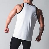 abordables Camisetas y Tops de Correr-Hombre Camiseta sin mangas de entrenamiento Camiseta sin mangas Running Camiseta sin mangas de gimnasio Empalme Sin Mangas Chalecos Casual Ropa Deportiva Bloque de color Algodón Secado rápido Suave