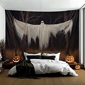 billiga Halloween dekoration-halloween dekorationer hängande gobeläng spöke gå hund väggkonst stor gobeläng väggmålning dekor fotografi bakgrund filt gardin hem sovrum vardagsrum dekoration