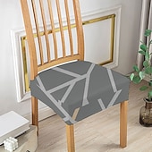 levne Potah na jídelní židli-potah sedáku kuchyňské židle polyesterové potahy s geometrickým potiskem