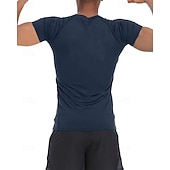 Недорогие Футболки и майки для бега-Муж. Компрессионная футболка Спортивная рубашка Фитнес-рубашка С короткими рукавами Футболка Футболка Повседневные Одежда для спорта и отдыха Буквы Быстровысыхающий Высокая растяжка Дышащий