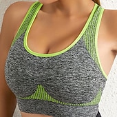 baratos Sutiã Esportivo-Mulheres Sustentação Leve Sutiã Esportivo Sutiã de corrida Costas Nadador Sem Aros Good Top Acolchoado Ginástica Esportes Relaxantes Corrida Respirável Leve Macio Azul Cinza Escuro Roxo Cor Sólida