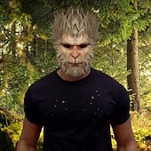 olcso Kiegészítők-Fekete mítosz: Wukong Majom király Maszk Halloween-kellékek Felnőttek Férfi Vicces Ijesztő jelmez Mindszentek napja Farsang Könnyű farsangi jelmez