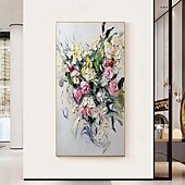 preiswerte Blumen-/Botanische Gemälde-handgemaltes abstraktes 3D-Blumenölgemälde handgemachtes 3D-abstraktes Blütenbaum-Ölgemälde blühender bunter Baum auf Leinwand handgefertigtes Pflanzenblumenkunstwerk-Gemälde Landschaftsgemälde