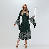 preiswerte Damenkostüme-Hokuspokus Hexe Winifred Walpurgisnacht Kleid Erwachsene Damen Punk &amp; Gothic Party / Abend Maskerade Einfaches Karnevalskostüm