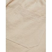 cheap Retro-Men&#039;s Shorts Linen Shorts Summer Shorts Beach Shorts Drawstring Elastic Waist Multi Pocket Plain Knee Length Outdoor Beach Hawaiian Casual White 1 Green 1# Inelastic