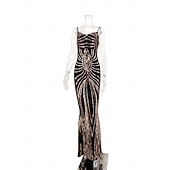 levne oblečení-Retro Řvoucí 20s 20. léta 20. století Bubenové šaty Cosplay kostým Úbory Velký Gatsby Svatební host Flitry Maškarní kostým Dámské Vánoce předvečer Všech svatých Karneval předvečer Všech svatých