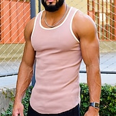 cheap Running Tee &amp; Tank Tops-Men&#039;s Workout Tank Top Running Tank Top Gym Tank Top Patchwork Sleeveless Vest / Gilet Casual Athleisure Breathable Quick Dry Soft Gym Workout Running Walking Sportswear Activewear Color Block Black