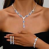 halpa Korusetit-Korusetti 4kpl Tekojalokivi Metalliseos Korvakorut Kaulakorut rannekorut Naisten Tyylikäs söpö tyyli siro Geometrinen Geometrinen Korusetti Käyttötarkoitus Häät Vuosipäivä Ystävänpäivä