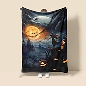 levne Halloween ložnice-halloweenská dekorace čarodějnická deka - měkký a příjemný fleece s okouzlujícím čarodějnickým designem - ideální pro přidání strašidelného nádechu do vašeho domova - vysoce kvalitní a odolná látka