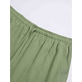 baratos Clássico-Homens Calças Calças de praia Com Cordão Perna reta Tecido Conforto Respirável Casual Diário Feriado Moda Estilo Clássico Verde Cáqui