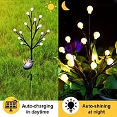 cheap Landscape Lights-Solar Lawn Light 20LED Outdoor Lotus Crystal Ball Waterproof Solar Garden Lights 2 Modes Park Yard Lawn Walkway Camping Atmosphere Halloween Xmas Atmosphere Decoration 1/2PCS