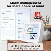 economico Elettrodomestici-termometro igrometro termometro intelligente per la casa lcd retroilluminato con supporto staccabile sensore di umidità della temperatura digitale monitoraggio in tempo reale registrazione zigbee wifi