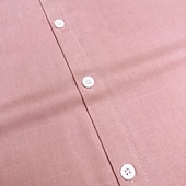 voordelige Zakelijk Casual-Voor heren linnen overhemd Blad Buiten Vakantie Wit Blozend Roze Groen Grijs Lange mouw Kraag Lente &amp; Herfst Kleding Dichtknopen