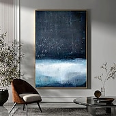preiswerte Pop-Ölgemälde-großes handgemaltes 3D-Ölgemälde auf blauer Leinwand, handgefertigtes abstraktes Gemälde, handgefertigtes Wandkunstgemälde, leichtes Luxus-Ölgemälde für Wohnzimmer, Schlafzimmer, Wanddekoration