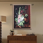 billige Jacquard vevde gobeliner-jacquard vevd billedvev gobelin aubusson veggkunst hengende aubusson vevstol bomullsvev stor billedvev reproduksjon barokk rokokko blomster (uten dusker og stang)