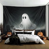 billiga Halloween dekoration-halloween dekorationer hängande gobeläng spöke gå hund väggkonst stor gobeläng väggmålning dekor fotografi bakgrund filt gardin hem sovrum vardagsrum dekoration