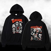 levne Mikiny s kapucí-předvečer Všech svatých Výkřik Ghostface Kostlivec Kapuce Tisk Přední kapsa Grafika Pro Pro páry Pánské Dámské Dospělé předvečer Všech svatých Karneval Plesová maškaráda Horká ražba předvečer Všech