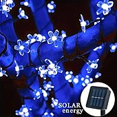 tanie Słoneczne światła sznurka-1 szt. lampki solarne na kwiaty, gałązka wiśni na zewnątrz 6,5 m/21 stóp 30 lampek LED, wodoszczelne IP65 do ogrodzenia ogrodowego, patio, dekoracji na imprezę, dekoracji na Boże Narodzenie i