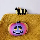 お買い得  装飾用クッションカバー-ハロウィーンの光るカボチャのゴーストのぬいぐるみ枕、お祝いや楽しい家の装飾