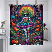 preiswerte Halloween Bad-Duschvorhänge &amp; Ringe Silber Moderne Polyester Wasserdicht