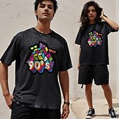 abordables Gráfico retro-Camiseta de algodón retro vintage de los años 90, camiseta unisex de fiesta informal de los 90, camiseta extragrande lavada con ácido