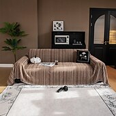 お買い得  ソファブランケット-シェニールソファカバー、フリース裏地付きジャカード厚手ユニバーサルソファタオルブランケット - 柔らかく贅沢な生地 - エレガントなジャカードパターン - ソファを引き立て、保護します - オールシーズン対応