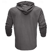 abordables sudaderas basicas hombre-Hombre Sudadera Negro Blanco Verde Ejército Azul Real Caqui Con Capucha Plano Deporte Diario Festivos Algodón Ropa de calle Básico Casual Primavera &amp; Otoño Ropa Sudaderas con capucha Sudaderas