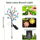 economico Luci paesaggistiche-luci solari da giardino esterne 20 led luci decorative solari a forma di loto 8 modalità di illuminazione luci solari impermeabili per esterni luci solari da giardino per prato (colorate) 1/2 pezzi