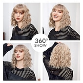 levne Syntetické trendy paruky-Cosplay kostýmní paruka Kudrny Bouncy Curl Střih Bob Elegantní ofina S ofinou Paruka 14&quot; Světle hnědá Umělé vlasy Dámské Elastický Rozkošný Pohodlné Světle hnědá