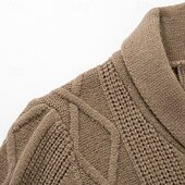 preiswerte Herren Strickjacke-Herren Strickjacke Kurzer Pullover Zip Pullover Reißverschluss Strickpullover Gerippt Stricken Standard Knopf hoch Tasche Glatt Schalrevers Modisch Klassisch Freizeitskleidung Verabredung Bekleidung
