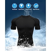economico T-shirt e Canottiere da Corsa-Per uomo Maglia a compressione Maglia atletica Maglietta da Palestra Maglietta Fitness Manica Corta Maglietta Casuale Athleisure Grafico Asciugatura Rapida Alta elasticità Compressione Traspirante