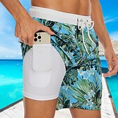 baratos calção de banho boxer masculino-Homens Calção Justo de Natação Shorts de Natação Bermuda de Surf Bolsos Com Cordão Cintura elástica Com forro de compressão Calção Ao ar livre Praia Piscina Secagem Rápida Leve Macio Natação Praia