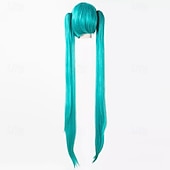 olcso Party Parókák-vocaloid cosplay paróka anime tó kék hosszú party haj