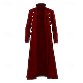 levne Svrchní oděvy-Retro Středověké Kabát Trenčkot Ren Faire Morový doktor Kněz Pevná barva Pánské Steampunk předvečer Všech svatých Karneval Plesová maškaráda Večírek Podium Dospělé Kabát