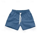 billige svømmeshorts for menn-Herre Surfeshorts Badeshorts Snorer Elastisk midje Elastisk snordesign Ensfarget Hurtigtørkende Sport Kort Daglig Ut på byen Strand Gatemote Fritid Svart Hvit Mikroelastisk