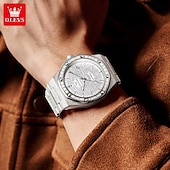 economico Orologi meccanici-Orologio Meccanico OLEVS da Uomo Orologio alla Moda Creativo Minimalista Affari Automatico a Carica Automatica Luminoso Calendario Data Settimana Orologio in Acciaio