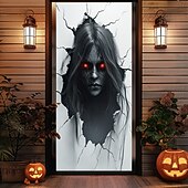 tanie Pokrycia drzwi Halloween-dekoracje na drzwi halloweenowe halloweenowe osłony na drzwi gobelin na drzwi duchy dekoracja zasłony drzwiowej tło baner na drzwi wejściowe dom wiejski impreza świąteczna artykuły dekoracyjne do