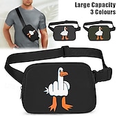 cheap Men&#039;s Bags-Funny Goose Print Waist Bag with Adjustable Strap - Quirky Crossbody Fanny Pack for Casual Outings
